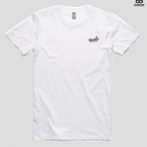 Men’s Tee with Black Logo – White